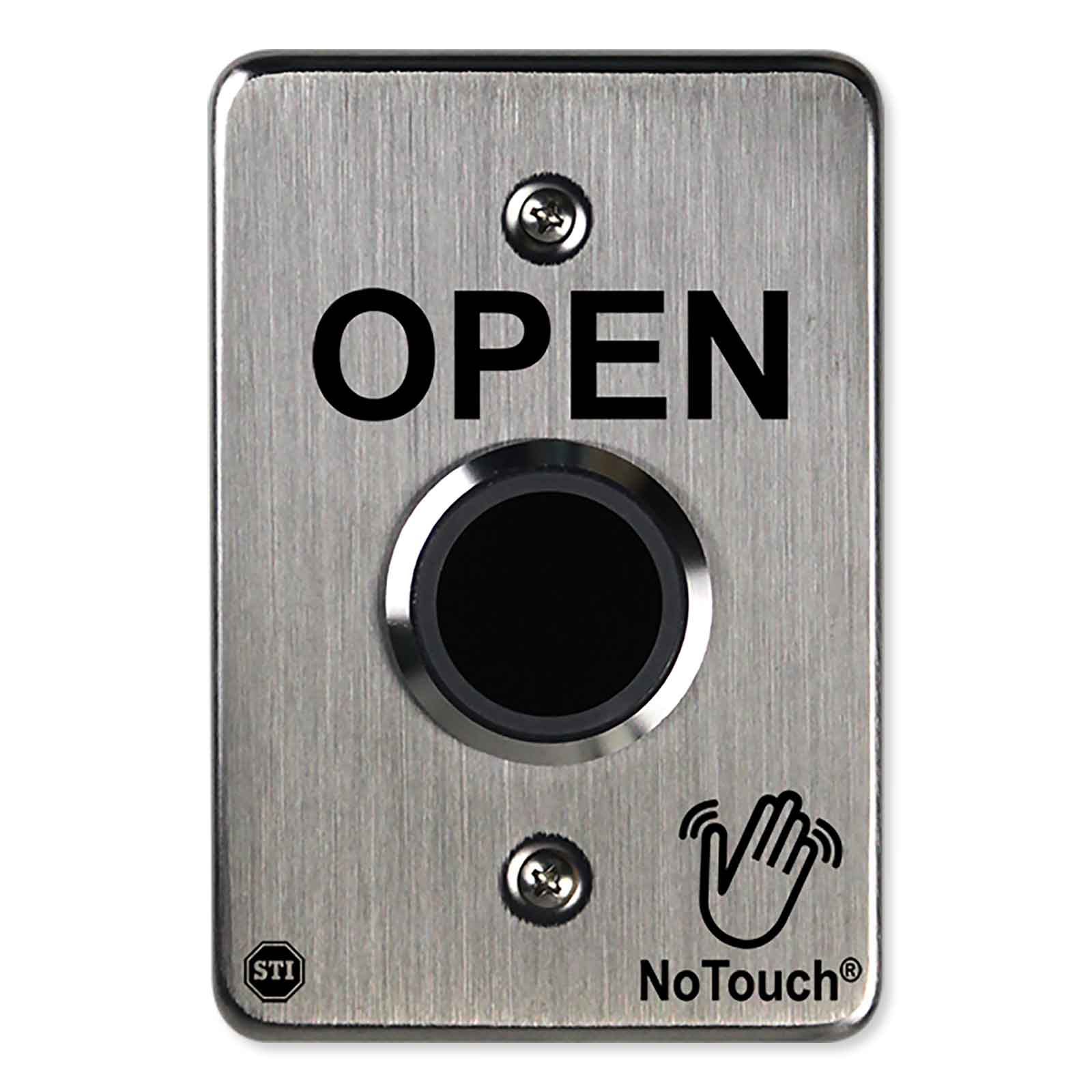 STI NoTouch Stainless Steel IR Switch, US Single-Gang, Open