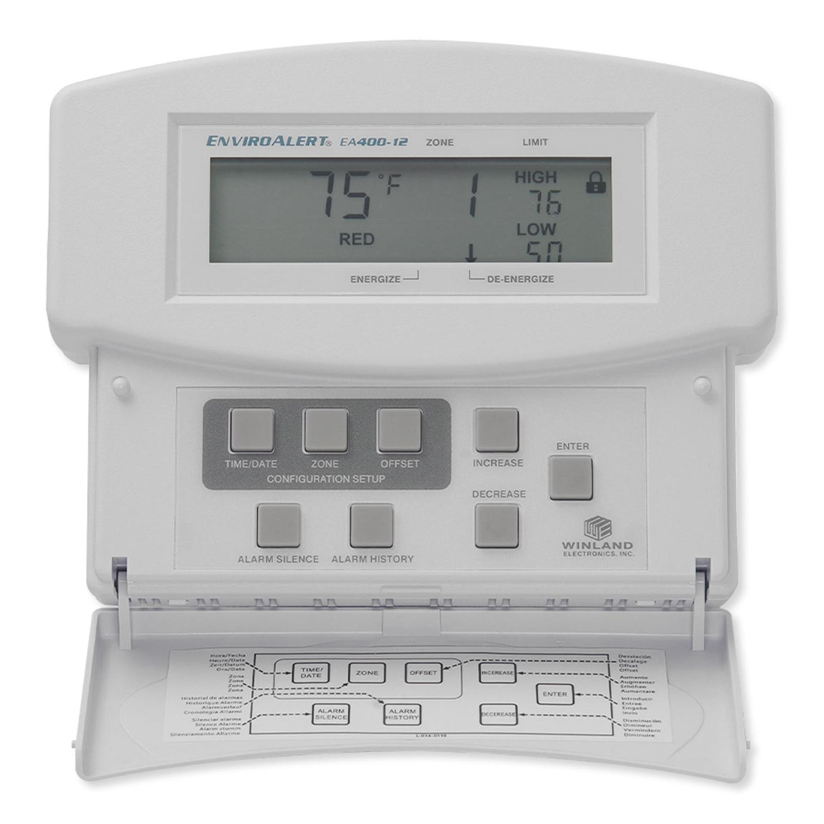 Winland EnviroAlert 4 Zones Digital Environmental Monitoring Alarm, 12VDC