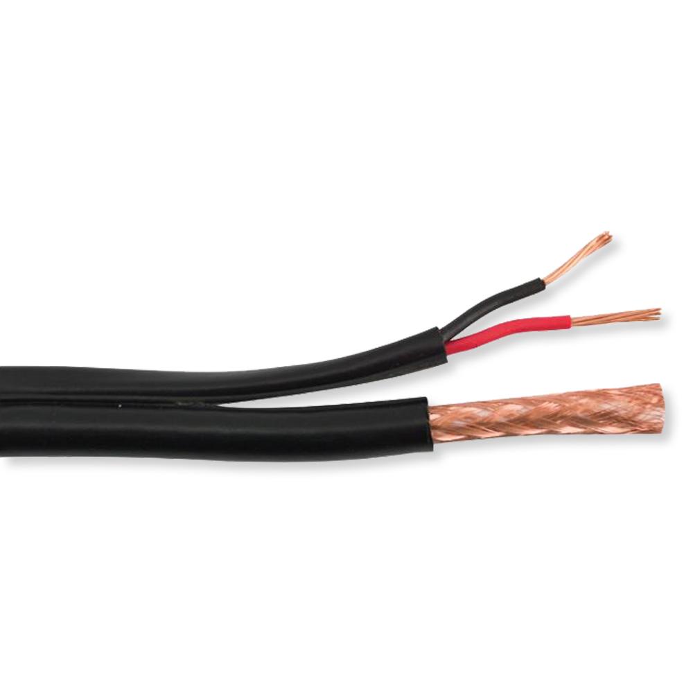 Siamese Cable (1 RG59/U Single Shield Coax, 1 Power 18/2), 500', Black