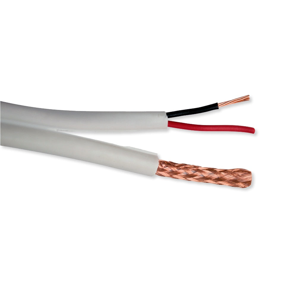 Siamese Cable (1 RG59/U Single Shield Coax, 1 Power 18/2), 500', White