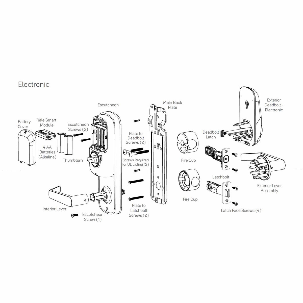 Yale Z-Wave Plus Assure Interconnected Lockset with Touchscreen Deadbolt, Norwood Lever, 4" Prep