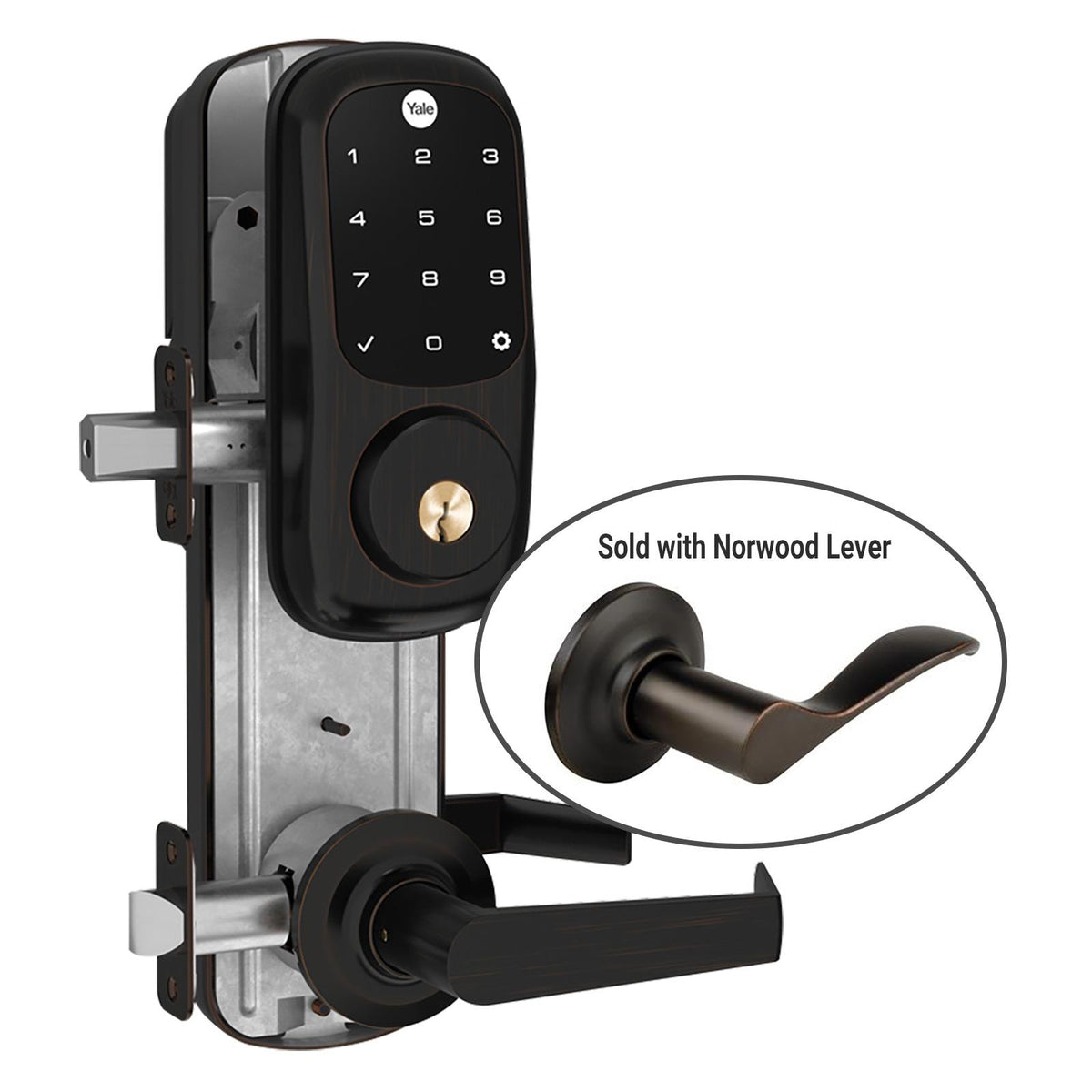 Yale Touchscreen Deadbolt Assure LockÂ® Interconnect with Z-Wave Plus and Norwood Lever, Left-Handed