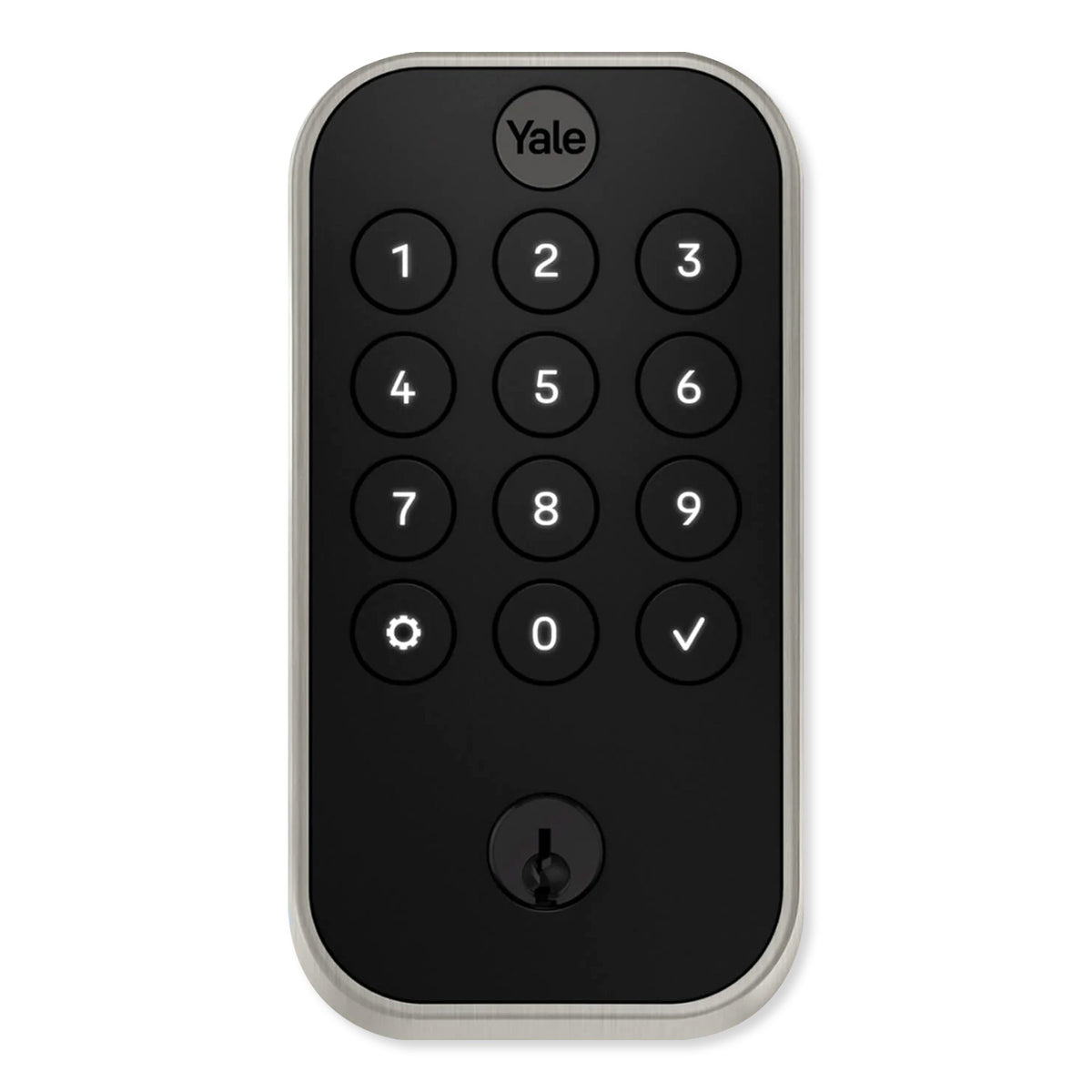 Yale Pro 2 Keyed Pushbutton Keypad Lock with Bluetooth, No Smart Module, Satin Nickel (Open Box)