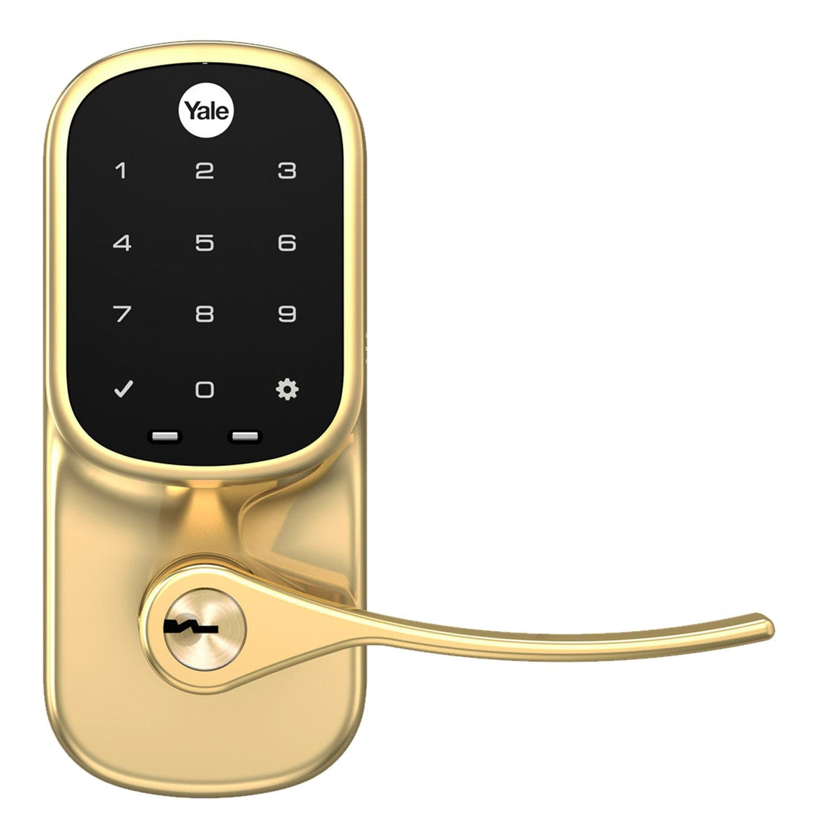 Yale Assure Touchscreen Keypad Lever Lock, Standalone (No Smart Module), Bright Brass (Open Box)