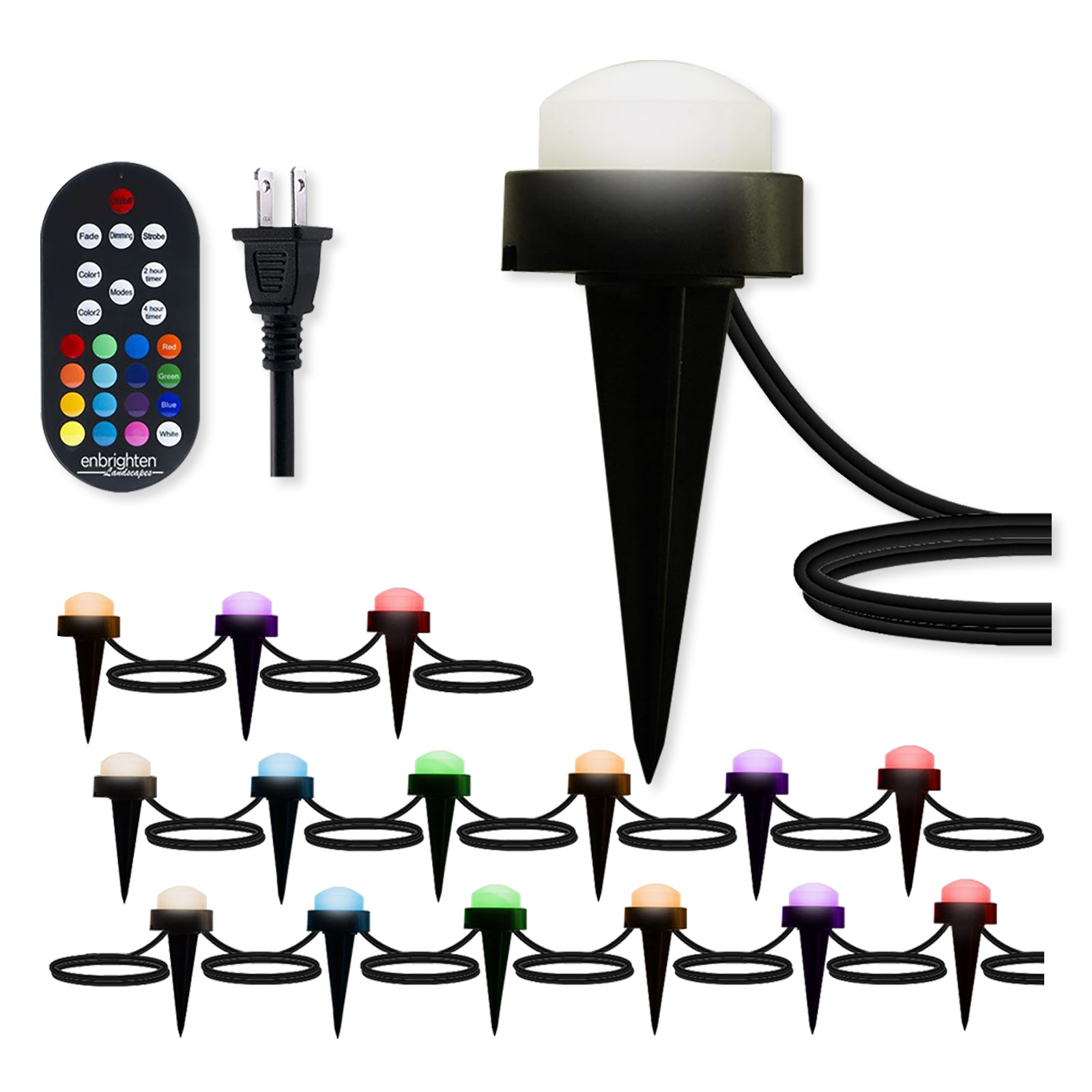 Enbrighten Mini Landscape Lights with RF Remote, 15 Pucks