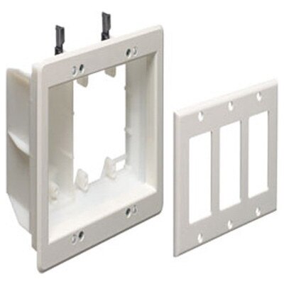 Arlington Recessed TV Box for Power & Low-Voltage, 3-Gang
