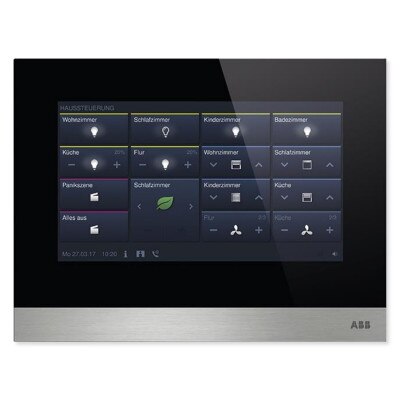 ABB-Welcome IP Touch 7 In., LAN + WiFi Interface with Induction Loop, Black