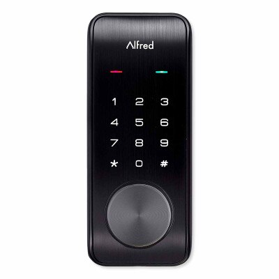 Alfred DB2-B Smart Lock Touchscreen Deadbolt, Bluetooth, with Key, Black