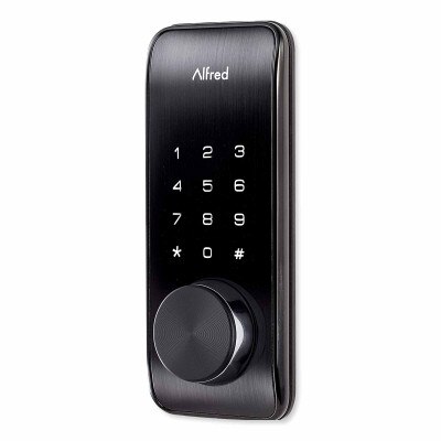 Alfred DB2-B Smart Lock Touchscreen Deadbolt, Bluetooth, with Key, Black
