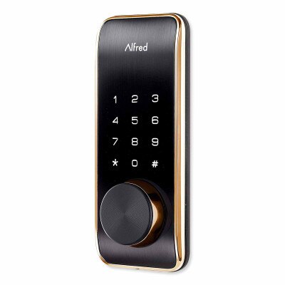 Alfred DB2-B Smart Lock Touchscreen Deadbolt, Bluetooth, with Key, Gold