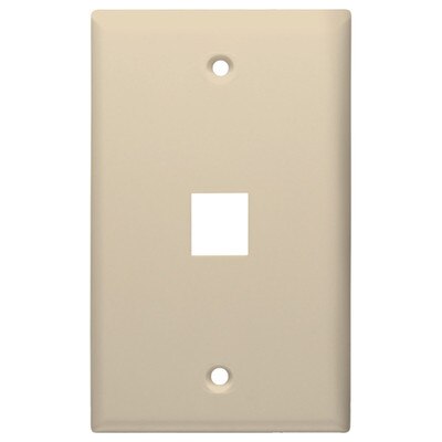 DataComm Keystone Wallplate, 1-Gang, 1-Port, Almond