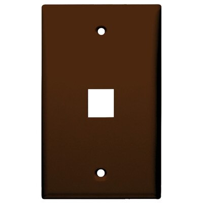 DataComm Keystone Wallplate, 1-Gang, 1-Port, Brown