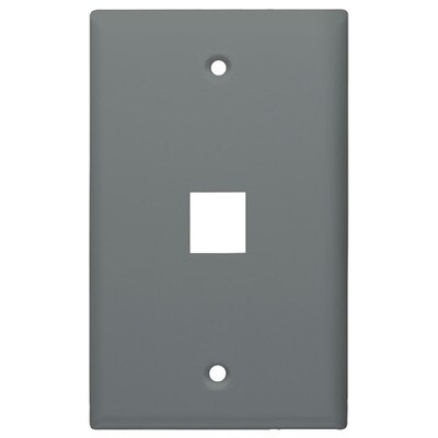 DataComm Keystone Wallplate, 1-Gang, 1-Port, Gray