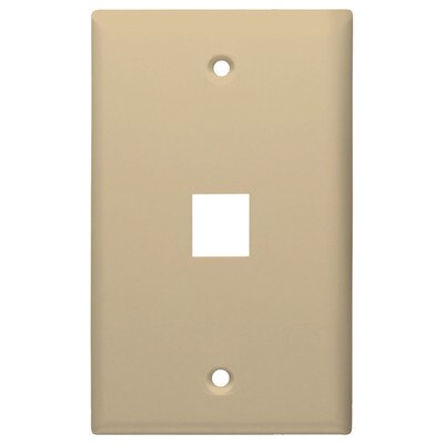 DataComm Keystone Wallplate, 1-Gang, 1-Port, Ivory