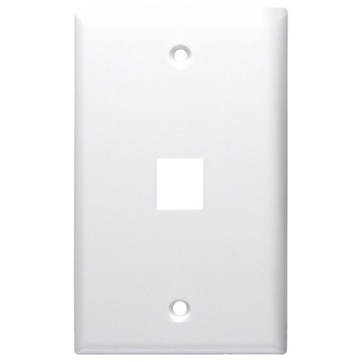 DataComm Keystone Wallplate, 1-Gang, 1-Port, White