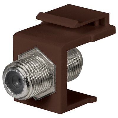 DataComm F Keystone Snap-In Connector, 1 GHz, Brown