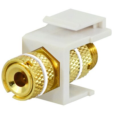 DataComm Binding Post Keystone Snap-In Connector, White Stripe, White