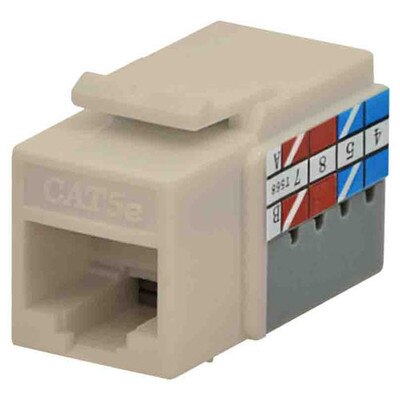 DataComm Cat5e Keystone Snap-In Connector, Almond