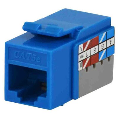 DataComm Cat5e Keystone Snap-In Connector, Blue