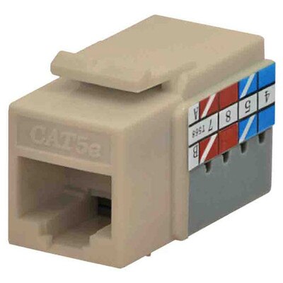DataComm Cat5e Keystone Snap-In Connector, Ivory