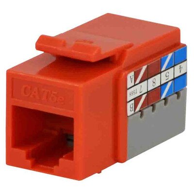 DataComm Cat5e Keystone Snap-In Connector, Orange