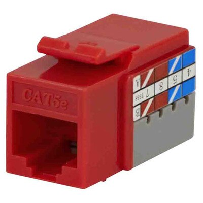 DataComm Cat5e Keystone Snap-In Connector, Red