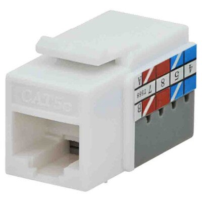 DataComm Cat5e Keystone Snap-In Connector, White