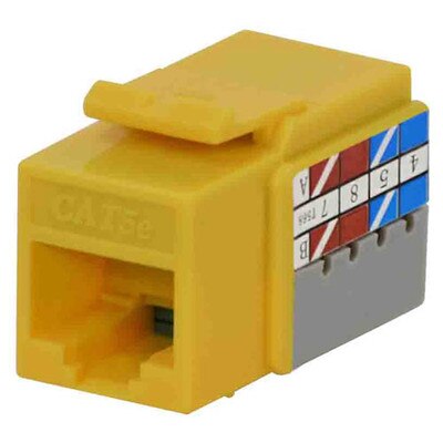 DataComm Cat5e Keystone Snap-In Connector, Yellow