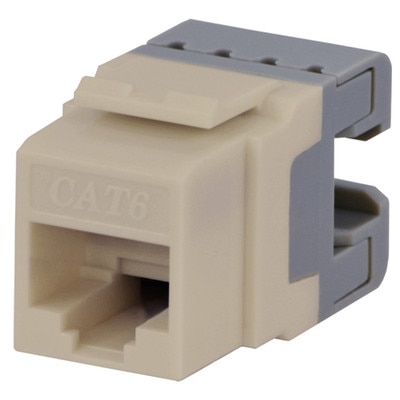 DataComm Cat6 Keystone Snap-In Connector, Almond