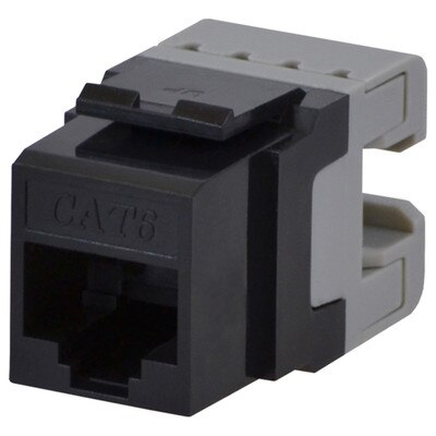 DataComm Cat6 Keystone Snap-In Connector, Black