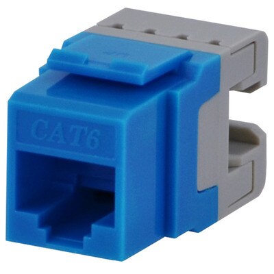 DataComm Cat6 Keystone Snap-In Connector, Blue