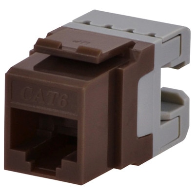 DataComm Cat6 Keystone Snap-In Connector, Brown