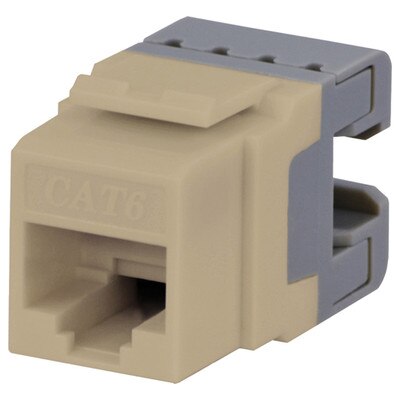 DataComm Cat6 Keystone Snap-In Connector, Ivory