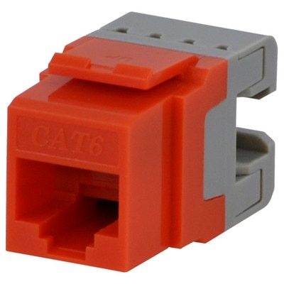 DataComm Cat6 Keystone Snap-In Connector, Orange