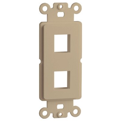 DataComm Keystone Decorator Strap, 2-Port, Ivory