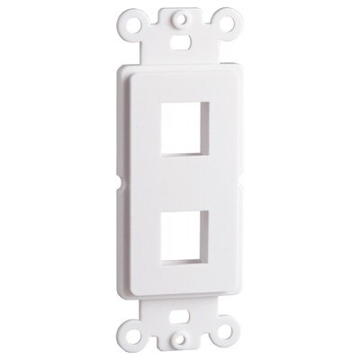 DataComm Keystone Decorator Strap, 2-Port, White