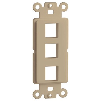 DataComm Keystone Decorator Strap, 3-Port, Ivory