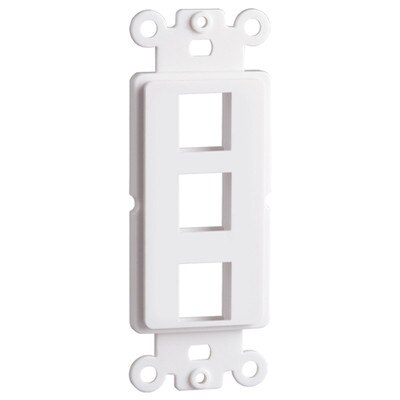 DataComm Keystone Decorator Strap, 3-Port, White