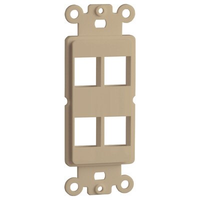 DataComm Keystone Decorator Strap, 4-Port, Ivory