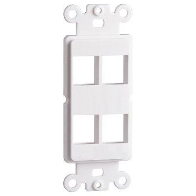 DataComm Keystone Decorator Strap, 4-Port, White