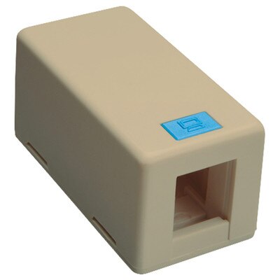 DataComm Keystone Surface-Mount Box, 1-Port, Ivory
