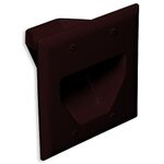 DataComm Recessed Cable Access Wallplate, 2-Gang, Brown
