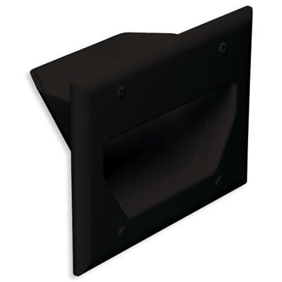 DataComm Recessed Cable Access Wallplate, 3-Gang, Black