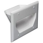 DataComm Recessed Cable Access Wallplate, 3-Gang, White