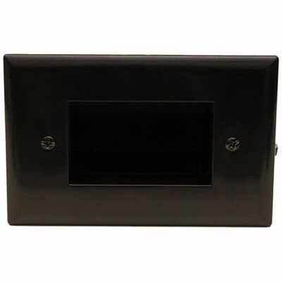 DataComm Easy Mount Recessed Cable Access Wallplate, Black