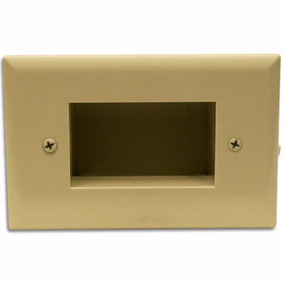 DataComm Easy Mount Recessed Cable Access Wallplate, Ivory