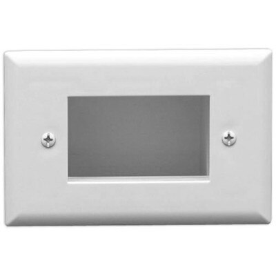 DataComm Easy Mount Recessed Cable Access Wallplate, White
