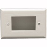 DataComm Slim Fit Easy Mount Recessed Cable Access Wallplate, White