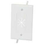 DataComm Cable Access Wallplate with Flexible Opening, 1-Gang, White