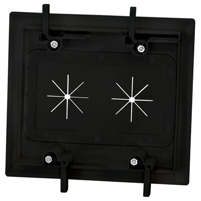 DataComm Cable Access Wallplate with Flexible Opening, 2-Gang, Black